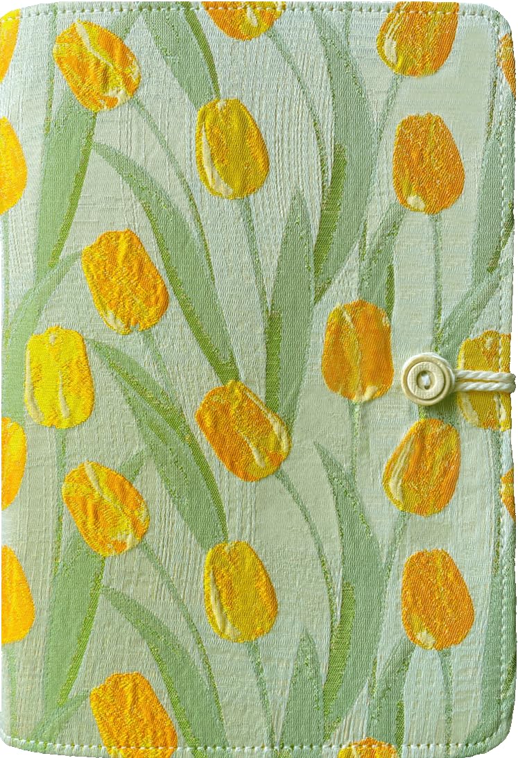 ipoul A5 Binder 6 Ring, Flower Embroidered Journal, Refillable Notebook, A5, Fabric Cover, 6"x8", Blank Paper, Sketchbook, Travel Journal for Women, Planner Binder, Tulip Flowers — image 1