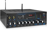 Vista 1 de Pyle Amplificador profesional y receptor Bluetooth sistema de audio estéreo, radio FM, (2) tomas de entrada de micrófono de 1/4 pulgadas