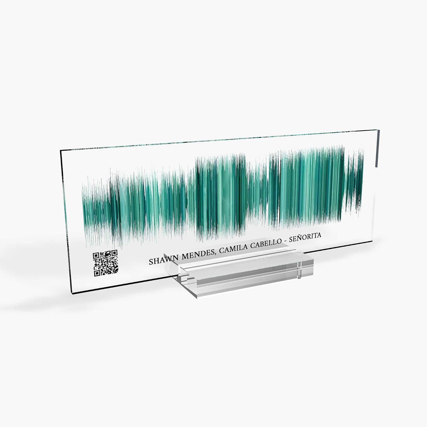 Sound Gifts Sound Wave Art Custom Sound Wave 3D Print Personal Voice Message or Sound Clip with Photo on Premium Clear Acrylic Glass Block 8"x3"
