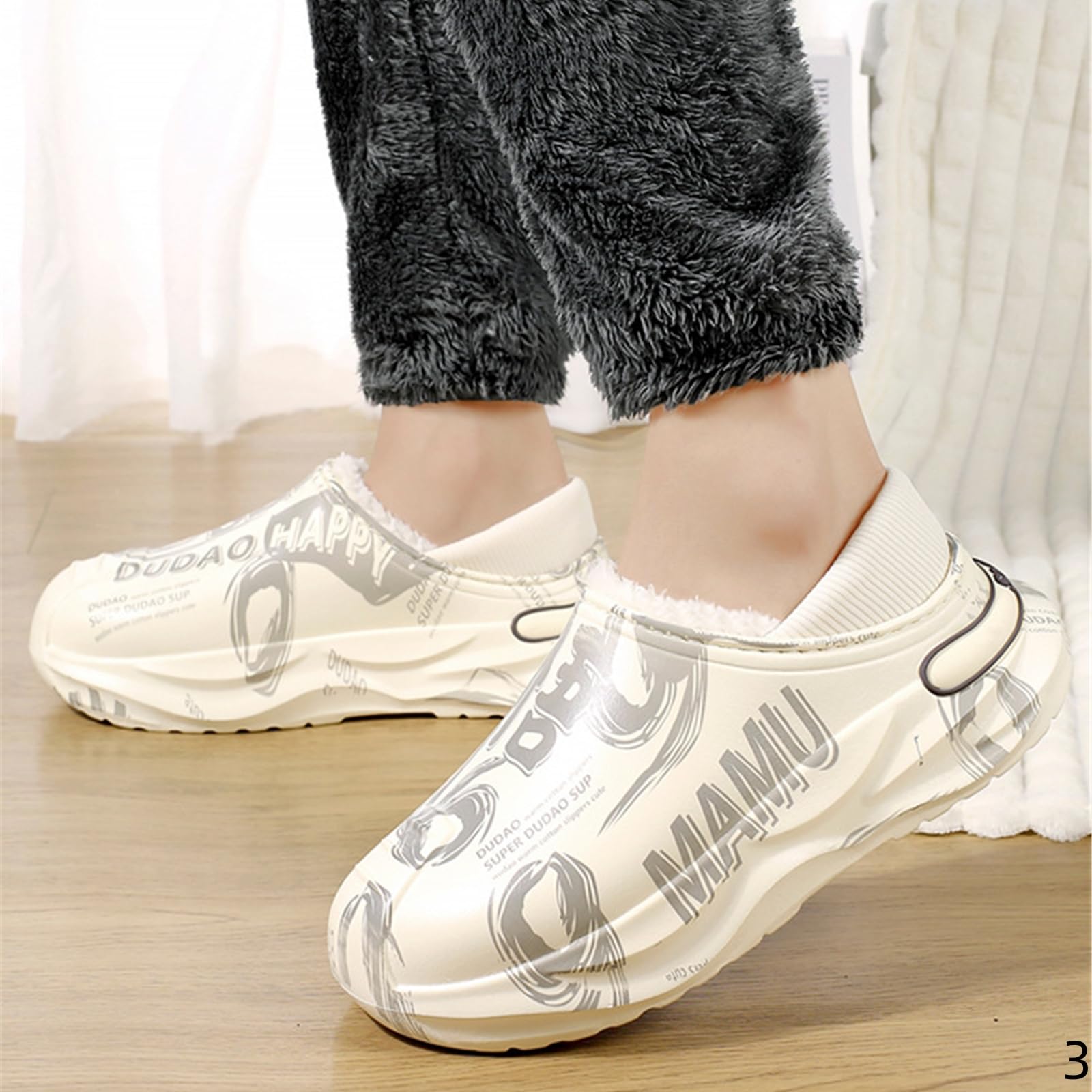 Pantofole Donna Invernali Da Uomo In Cotone Con Tacco Antiscivolo Calde E Comode Indossare All'aperto Di Grandi Dimensioni