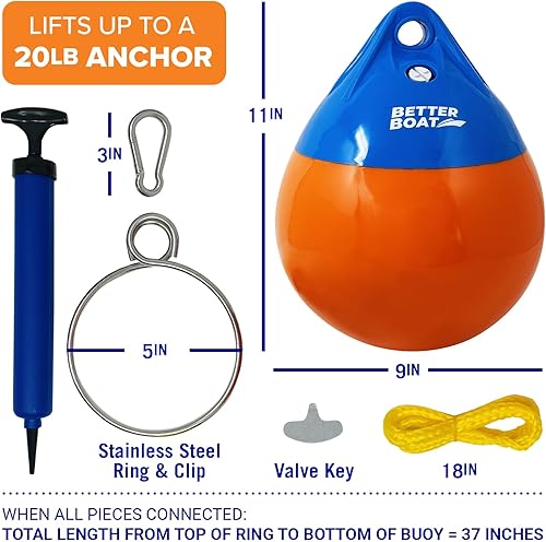 Miniatura 4 de Boya de anclaje y anillo de recuperación de vinilo para barco, boya de amarre redondo, parachoques o marcador y bola flotante de anclaje para línea