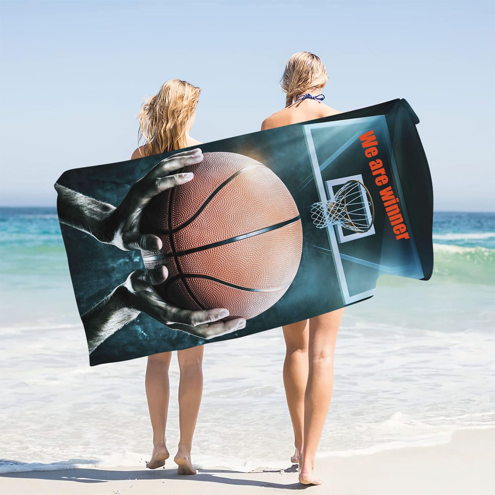 Fadaing Asciugamano da basket personalizzato con nome, asciugamano da basket con nome, asciugamano da bagno per ragazzi, in microfibra, grande 90 x 180 cm, per spiaggia (40 x 80 cm, 2