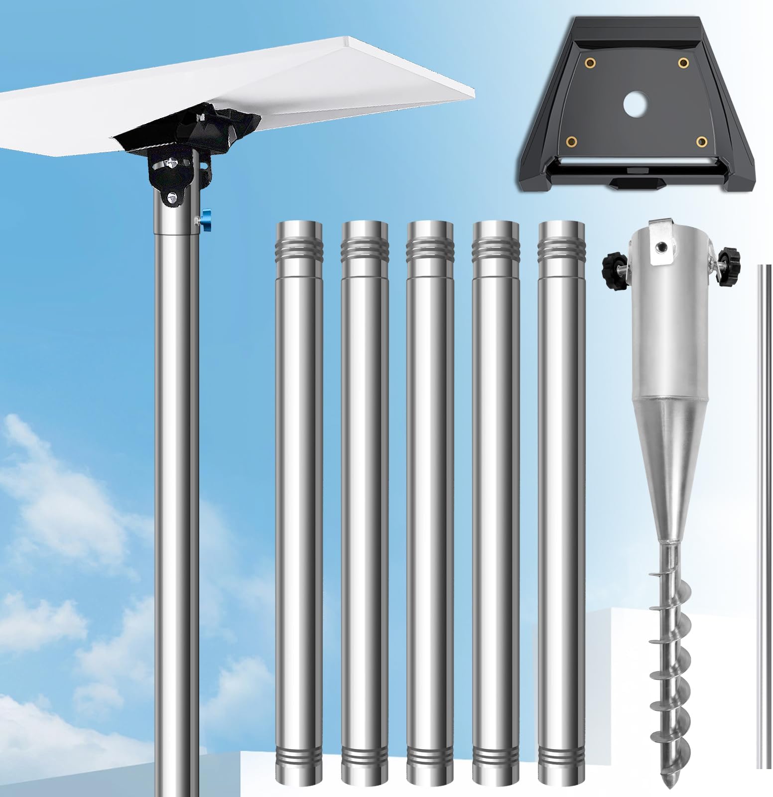 Starlink Standard 4/4X Pole Mount, 10Ft Starlink Gen 3/4 Ground Pole Mount
