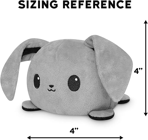 Miniatura 4 de TeeTurtle - El conejito reversible original + peluche de Jackalope - Azul + blanco - Bonitos animales de peluche sensoriales que muestran tu estado