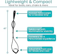 Vista 5 de Vive Proflex Strap - Asistencia de levantamiento de piernas de terapia física con correas de nailon para recuperación, estiramiento, lazo