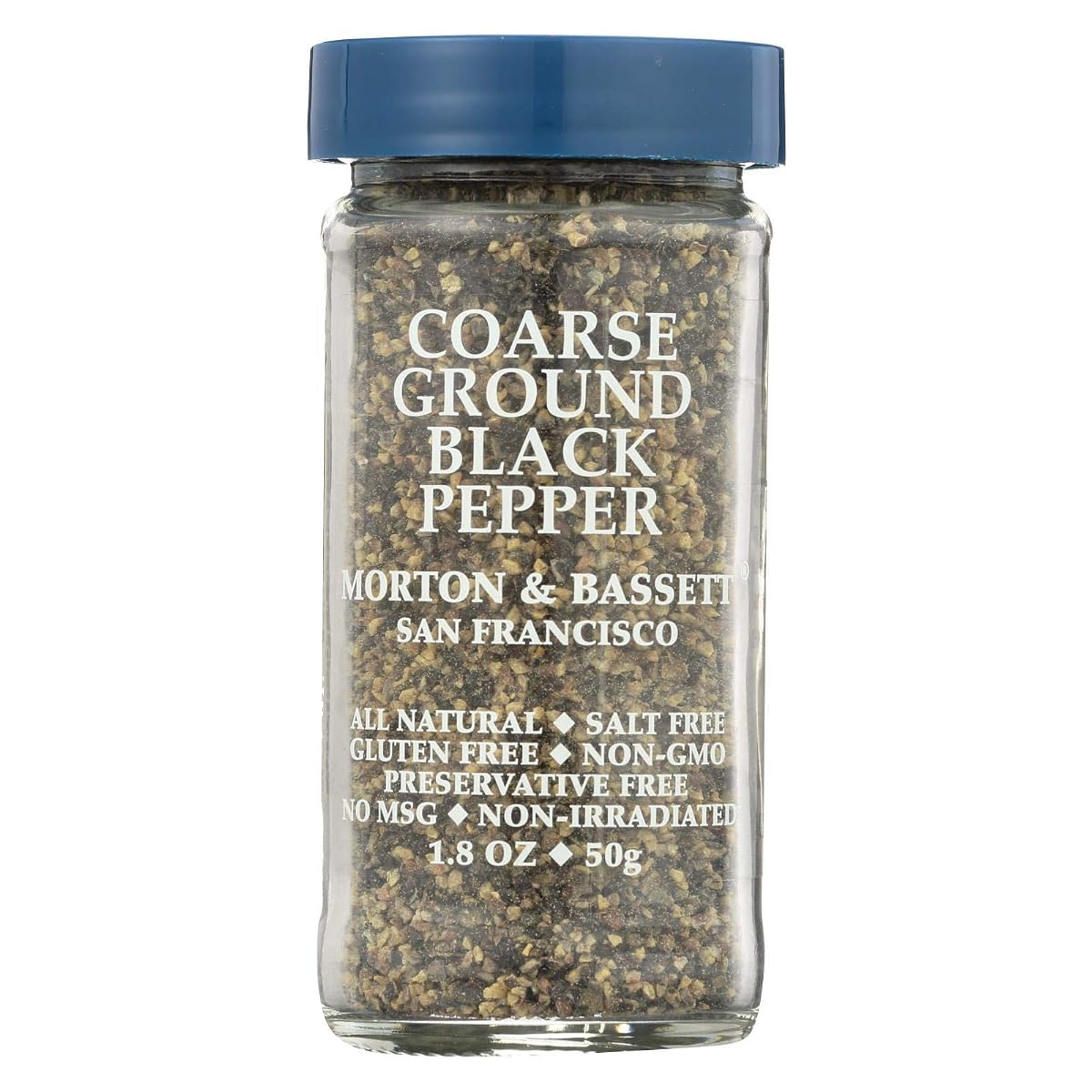 Morton & Bassett Coarse Ground Black Pepper, 1.8-Ounce Jar, Ideal for Cooking