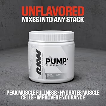 RAW Pump2 Pre Workout | Glycerol Pump Pre Workout Supplement, Pair Pump Supplement for Best Results Or Any Preworkout Powder | Enhanced Hydration and Boost Energy | Unflavored (20 Servings)