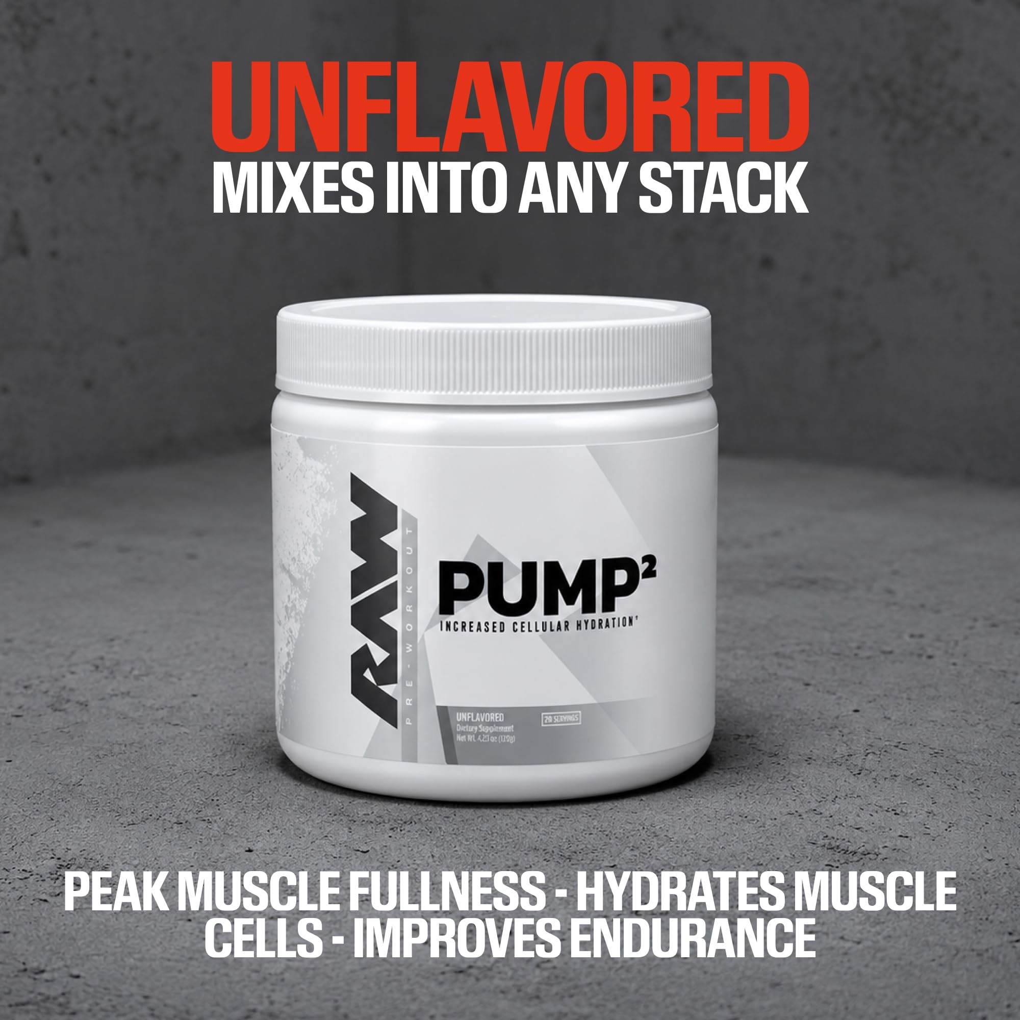 RAW Pump2 Pre Workout | Glycerol Pump Pre Workout Supplement, Pair Pump Supplement for Best Results Or Any Preworkout Powder | Enhanced Hydration and Boost Energy | Unflavored (20 Servings) — Amazon image 6
