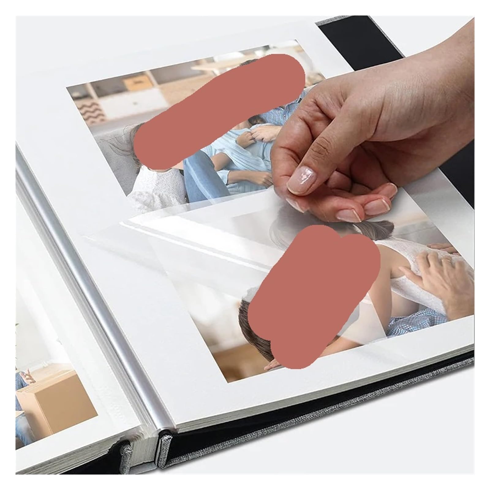 Álbum de fotos grande autoadhesivo, estantería 20 hojas/40 páginas for almacenamiento bodas y aniversarios familiares(Black)