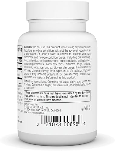Miniatura 7 de Source Naturals St. Johns Wort Extract 300 mg apoya una perspectiva mental positiva - 240 Tabletas