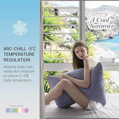 Miniatura 2 de Marchpower Fundas de almohada refrescantes para personas que duermen con calor tamaño King, fundas de almohada japonesas Arc-Chill Cool con doble