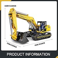 Vista 5 de Mould King 13112 Juego de Construcción de Excavadora RC, 1830 Piezas Bloques de Construcción Control Remoto por APP Camión Modelo de Vehículos