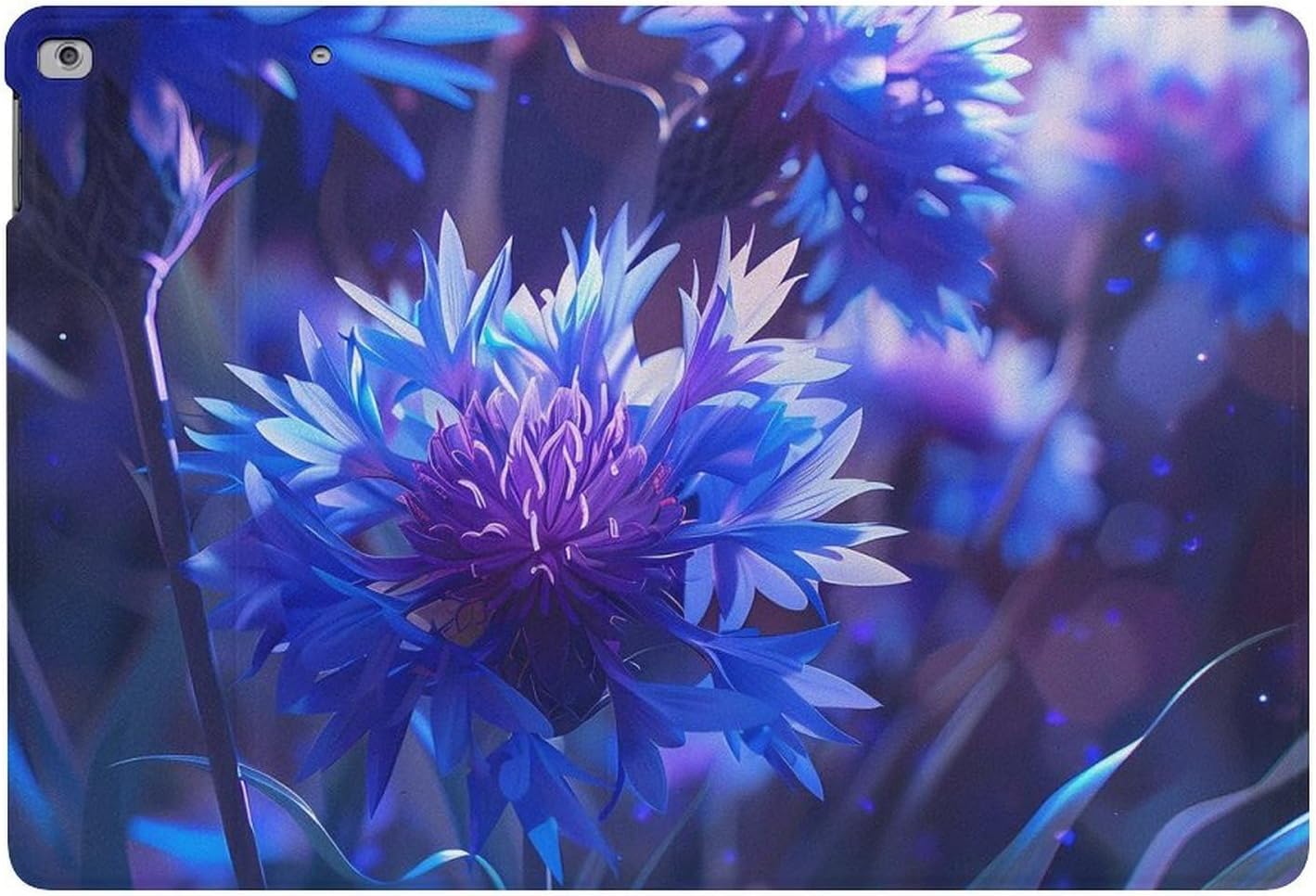 Purple Chrysanthemum Print Printed Case Trifold Stand Protective Cover Compatible with ipad 2017/2018/Air1/Air2 (9.7in)