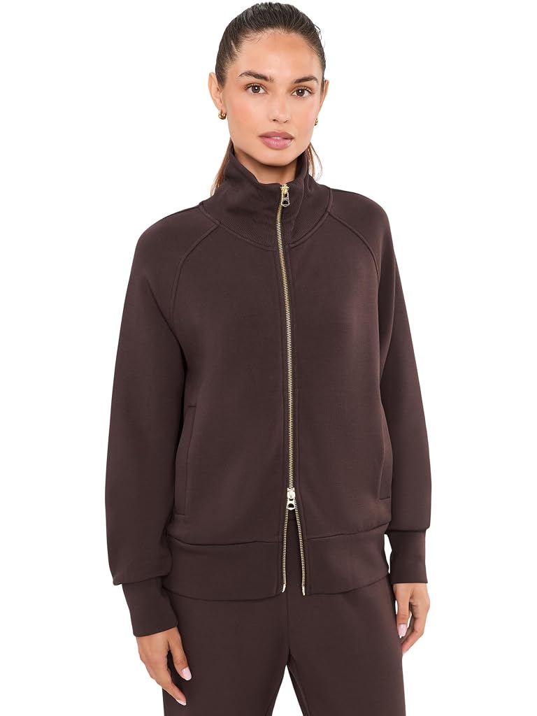 Brown Varley Tyde Zip Through Sweat