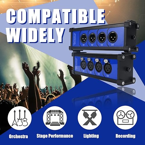 Miniatura 5 de Jamesin Extensor de cable Ethercon de 4 canales y 3 pines, cable de red múltiple para iluminación de escenario y estudio de grabación, canales XLR,