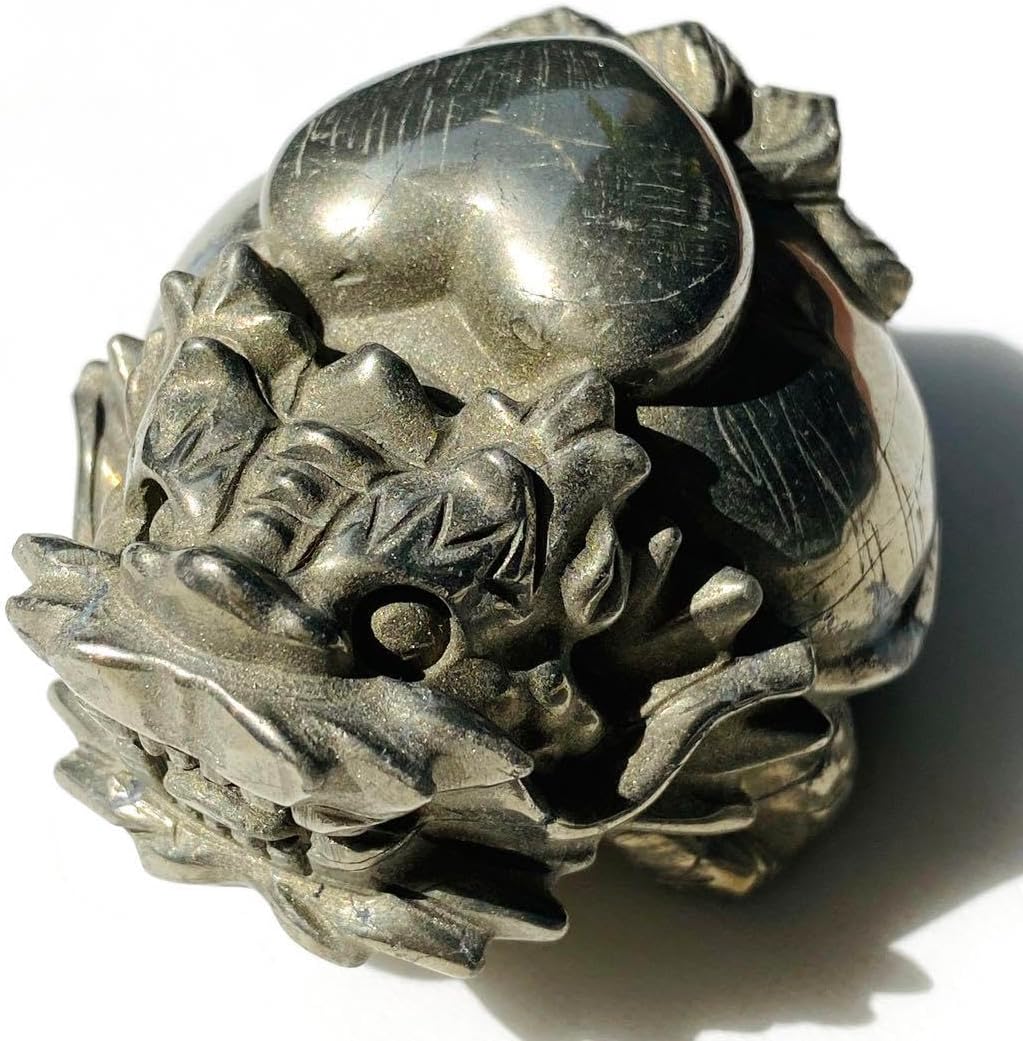 パイライト 黄鉄鉱 天然石 手彫り 龍亀 公式 Amazon.co.jp: パイライト