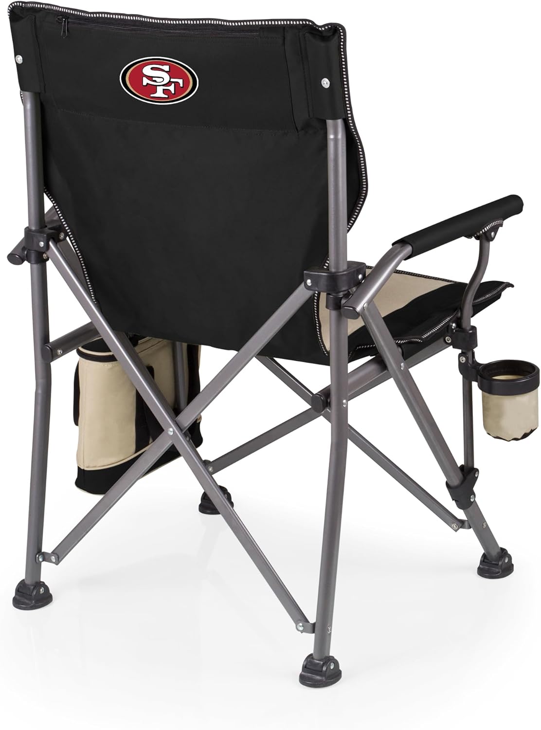 Picnic TIME NFL Unisex-Adult NFL Outlander Folding Camping Chair with Cooler, Heavy Duty Beach Chair