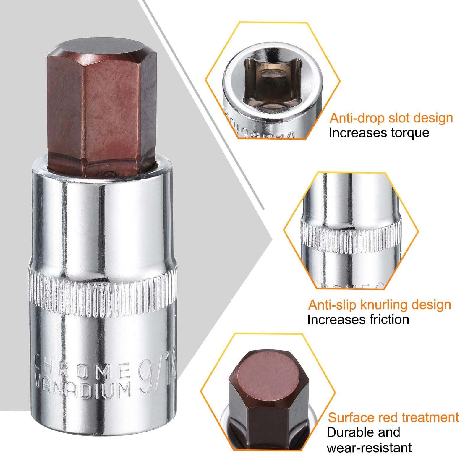 Uxcell 5mm Hex Bit Socket 1/4" Drive - S2 Steel Impact Socket For Ratchet Or Drill