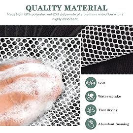 SINLAND Microfiber Dish Cloth for Washing Dishes Dish Washing Rags Best Kitchen Washcloth Cleaning Cloths Wash Cloths with Poly Scour Side 7.87Inchx7.87Inch 10 Pack Black