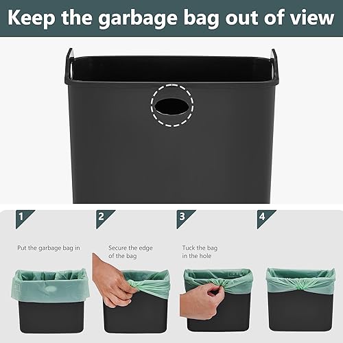 Miniatura 6 de Contenedor colgante de compost de cocina de 4 litros1.05 galones, incluye 30 bolsas compostables, cubo de basura con cubo interior extraíble, acero