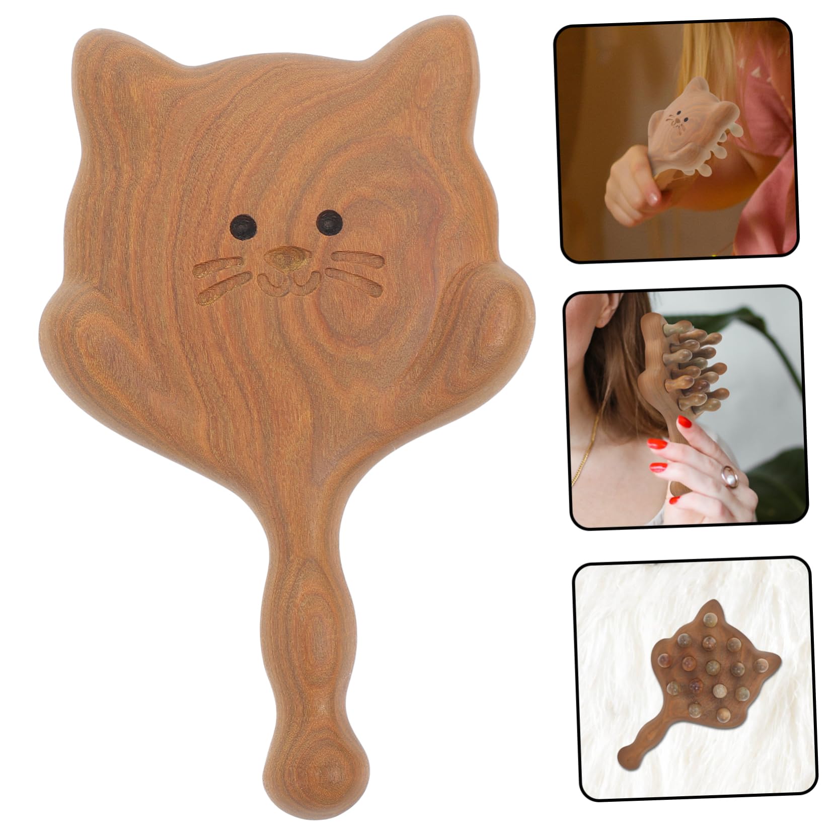 FOMIYES 4stücke Kopfhaut-massagier Aus Holz Ergonomischer Handheld-massagekamm Mit Zähnen Durchblutung Und Entspannung Für Zuhause Und Unterwegs