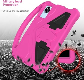 YRH for Doogee U11 Tablet Case 2025, Kids EVA Shockproof Cover with Stand Handle (Pink)