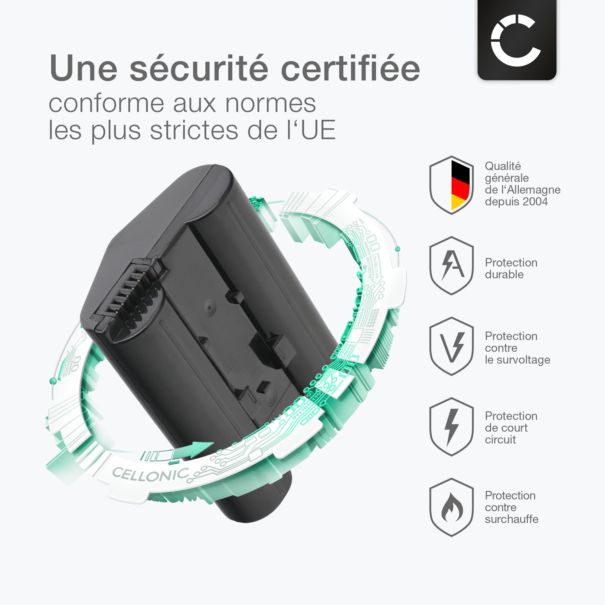 CELLONIC, Batterie pour Caméra, Compatible avec Nikon D3, EN-EL4a, D3s, en-EL4, D2X, D3X, F6 (11.1V, 1800mAh)