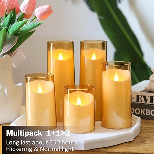 Miniatura 3 de Velas sin llama, funciona con pilas, con control remoto y temporizador, juego de 5 (3 pulgadas de profundidad x 4 pulgadas de alto, 5 pulgadas, 6