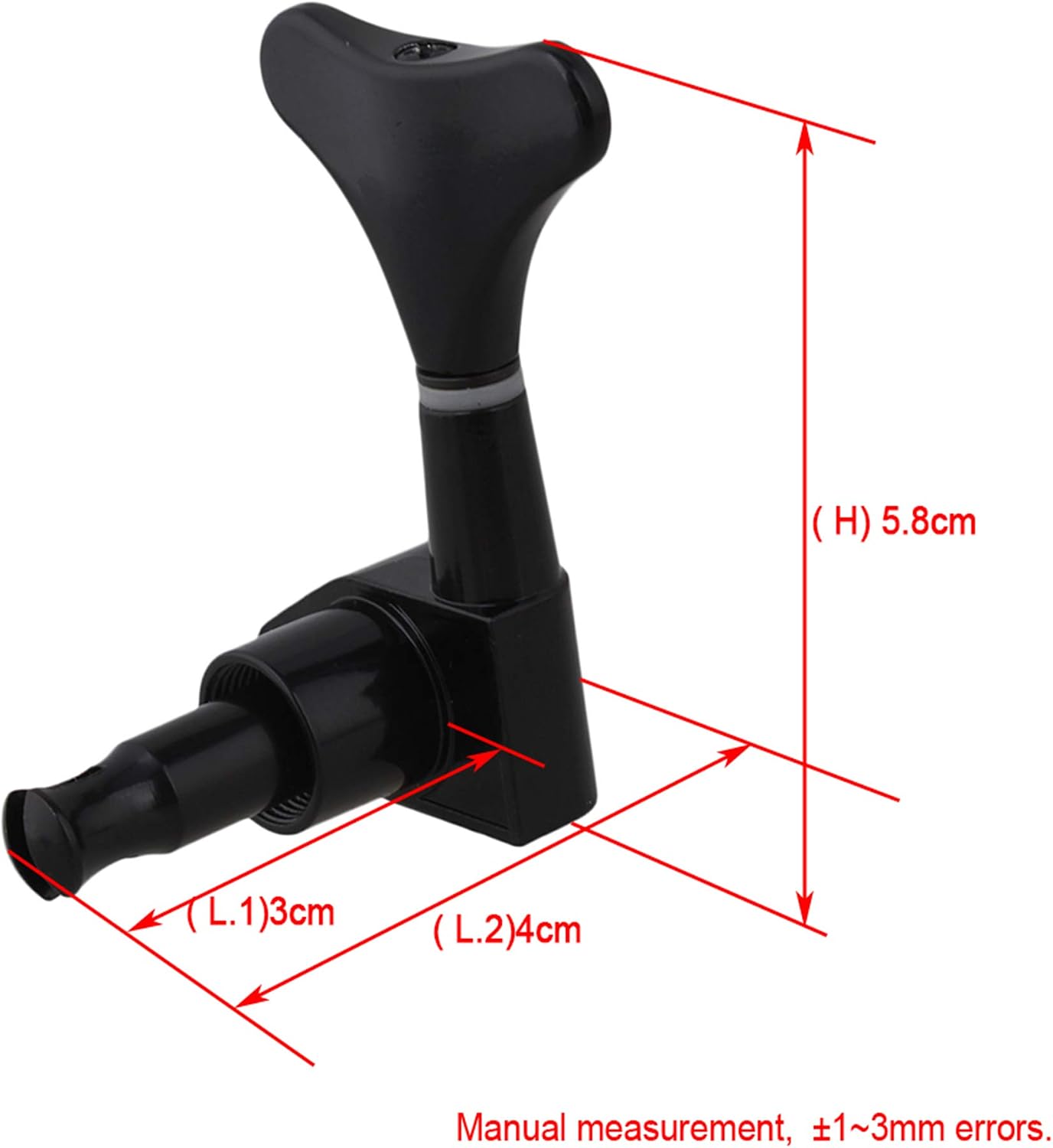 Lovermusic Black Machine Heads Tuning Pegs 4R Bass Tuners Replacement for 4 String Bass