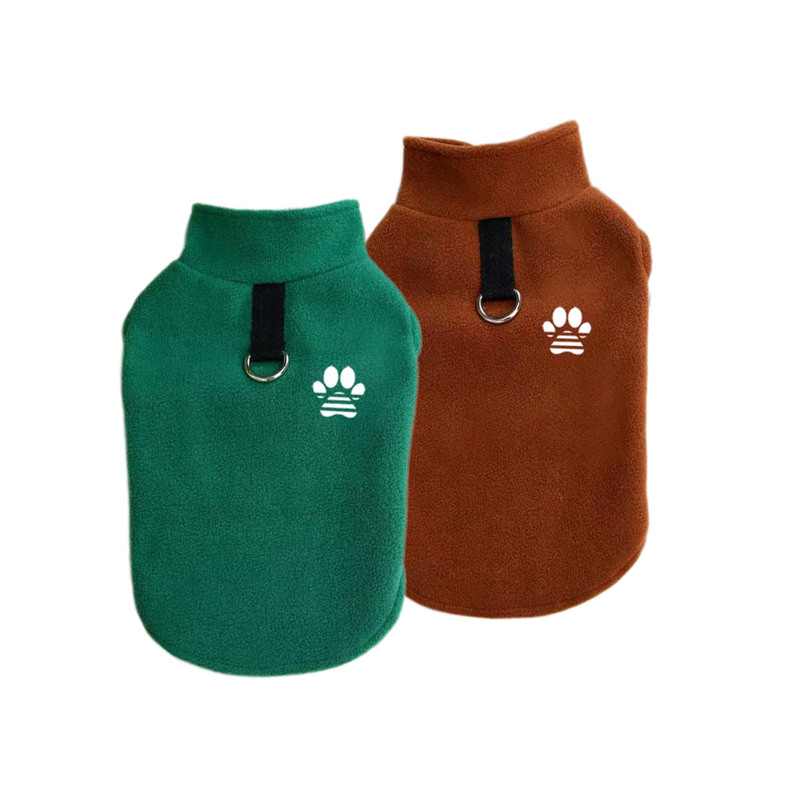 LOSHALL 2 Pack Dog Sweater Fleece Vest Pet Warm Pullover Fleece Jacket with D-Ring