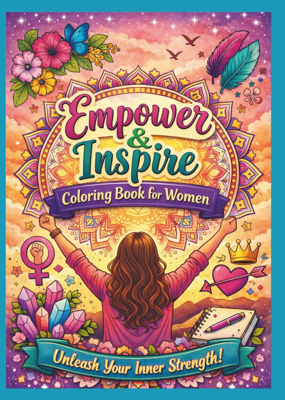 Empower & Inspire: A Stress Relief Coloring Book for Women with Motivational Quotes, Mandalas & Blank Doodle Pages