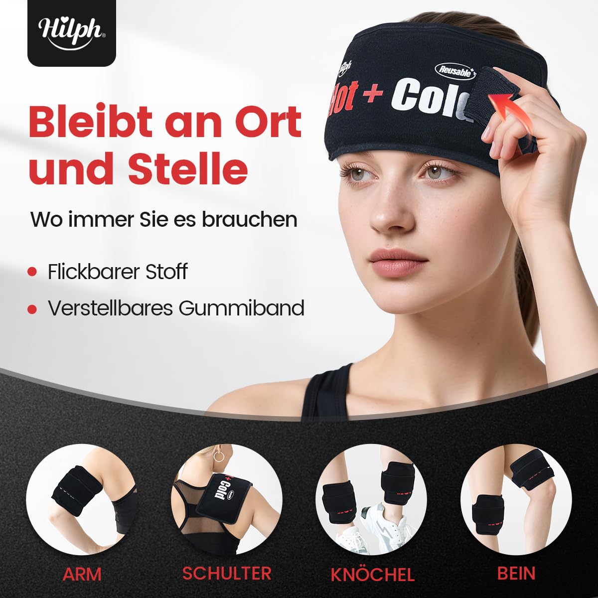 Hilph Compresa de Hielo de Gel Reutilizable, 2 Compresas de Hielo para Terapia de Calor y Frío para Lesiones, Almohadilla de Gel Caliente Frío para Cara, Cabeza, Ojos Cansados, Muelas del Juicio