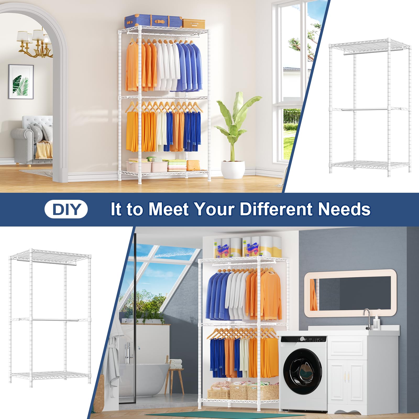 Amazon.com: Ulif E12 Pro Clothes Rack，Heavy Duty Freestanding