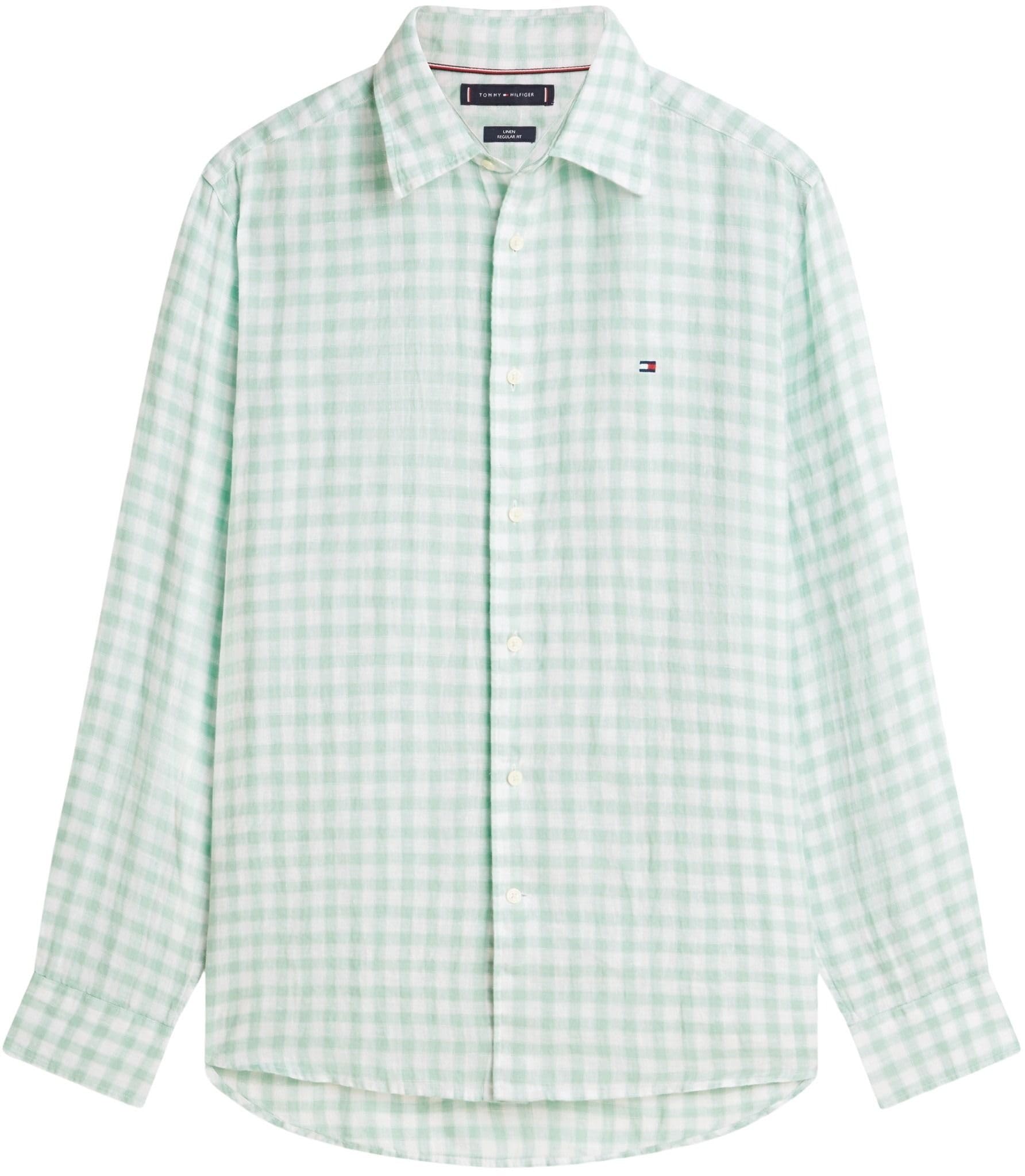 Tommy Hilfiger Linen Essential Gingham RF Shirt Mw0mw42401 Camicia S/S Uomo