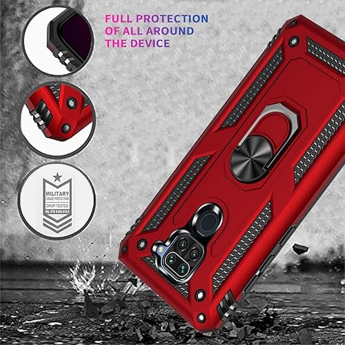 Miniatura 7 de Funda para Redmi Note 9/para Redmi 10X 4G M2003J15SC con protector de pantalla de vidrio templado, [grado militar] Soporte magnético para anillo de