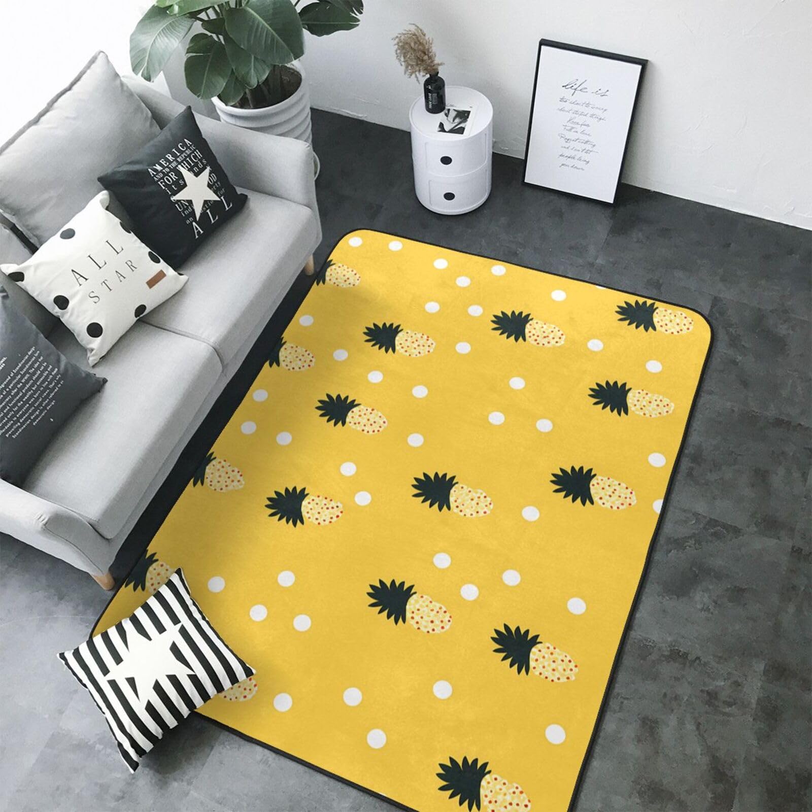 Jackfruit gemusterte Flanell-Bodenmatte, 203 x 147 cm, superweich