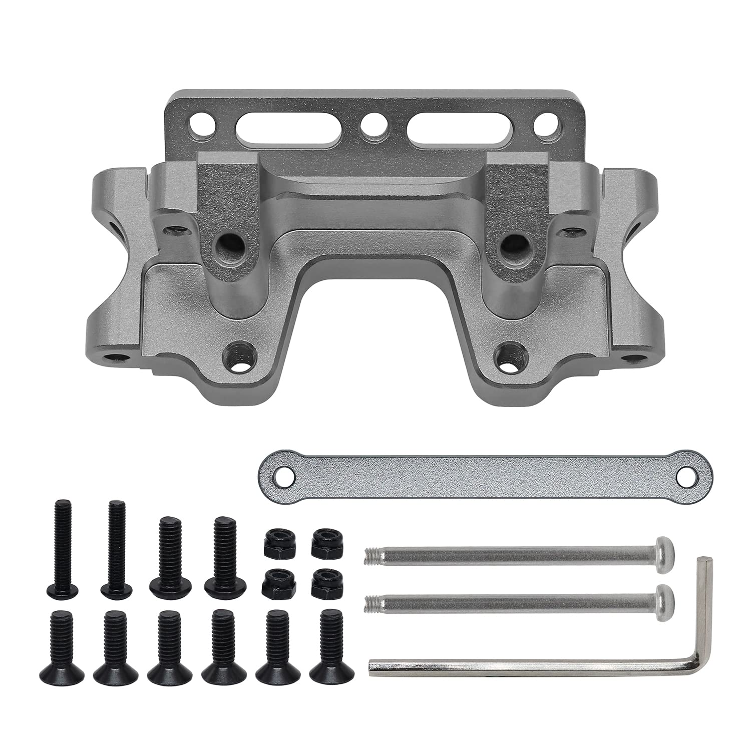 GTHELE Aluminum Front Bulkhead&Tie bar for Traxxas 2WD 1/10 Slash, Stampede, Rustler, Nitro Slash-Replaces Part 2530 2532 (Titanium)