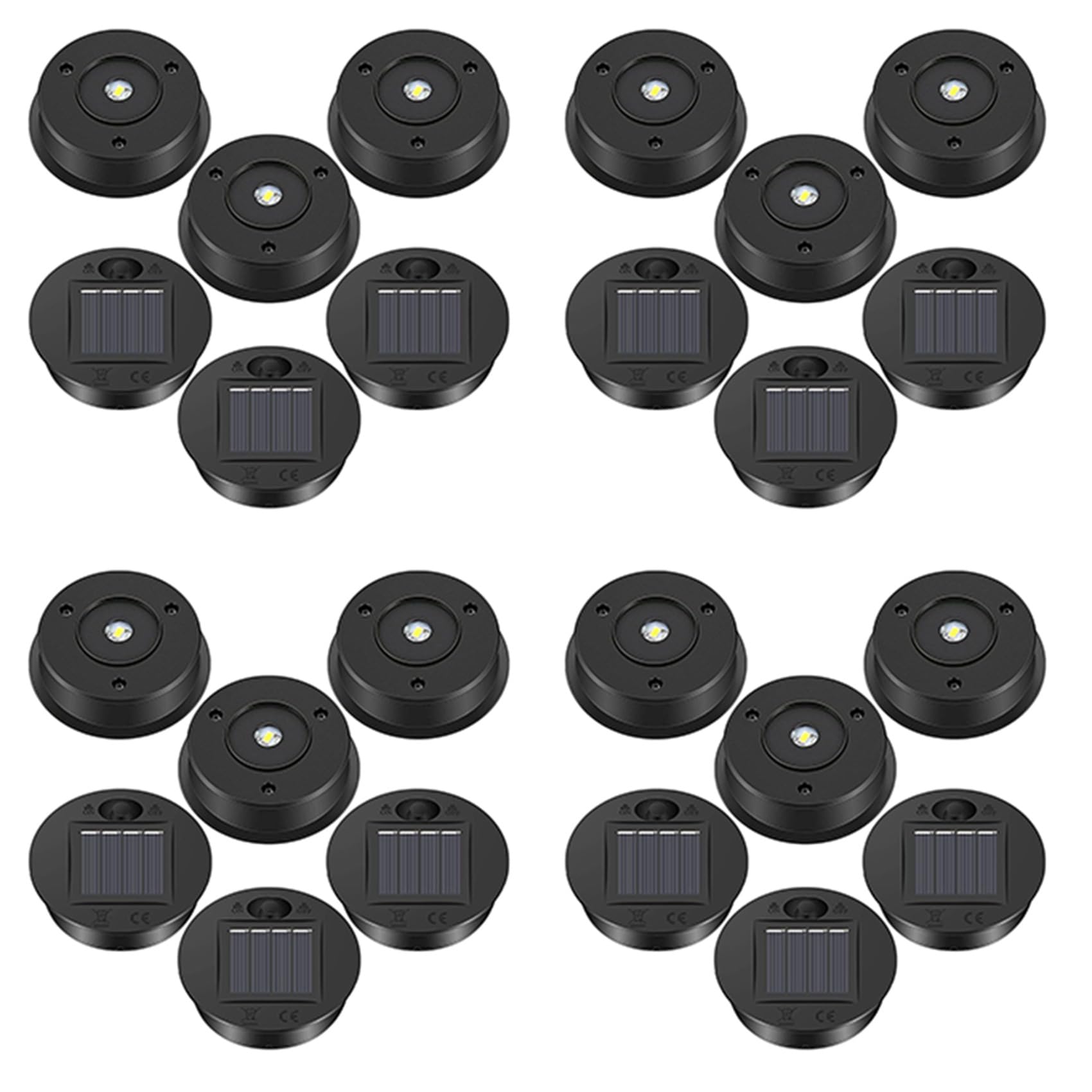 Hndhbfgrt 24 Pcs Solar Lights Replacement Top 7 Lumens Solar Lantern Parts LED Solar Panel Lantern Lid Lights for Outdoor Hanging