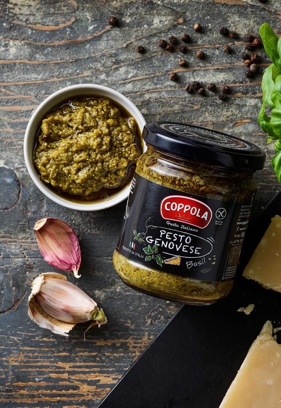 Pesto Génovese Coppola, Sauce au basilic pour pâtes 180g (Pack de 6)
