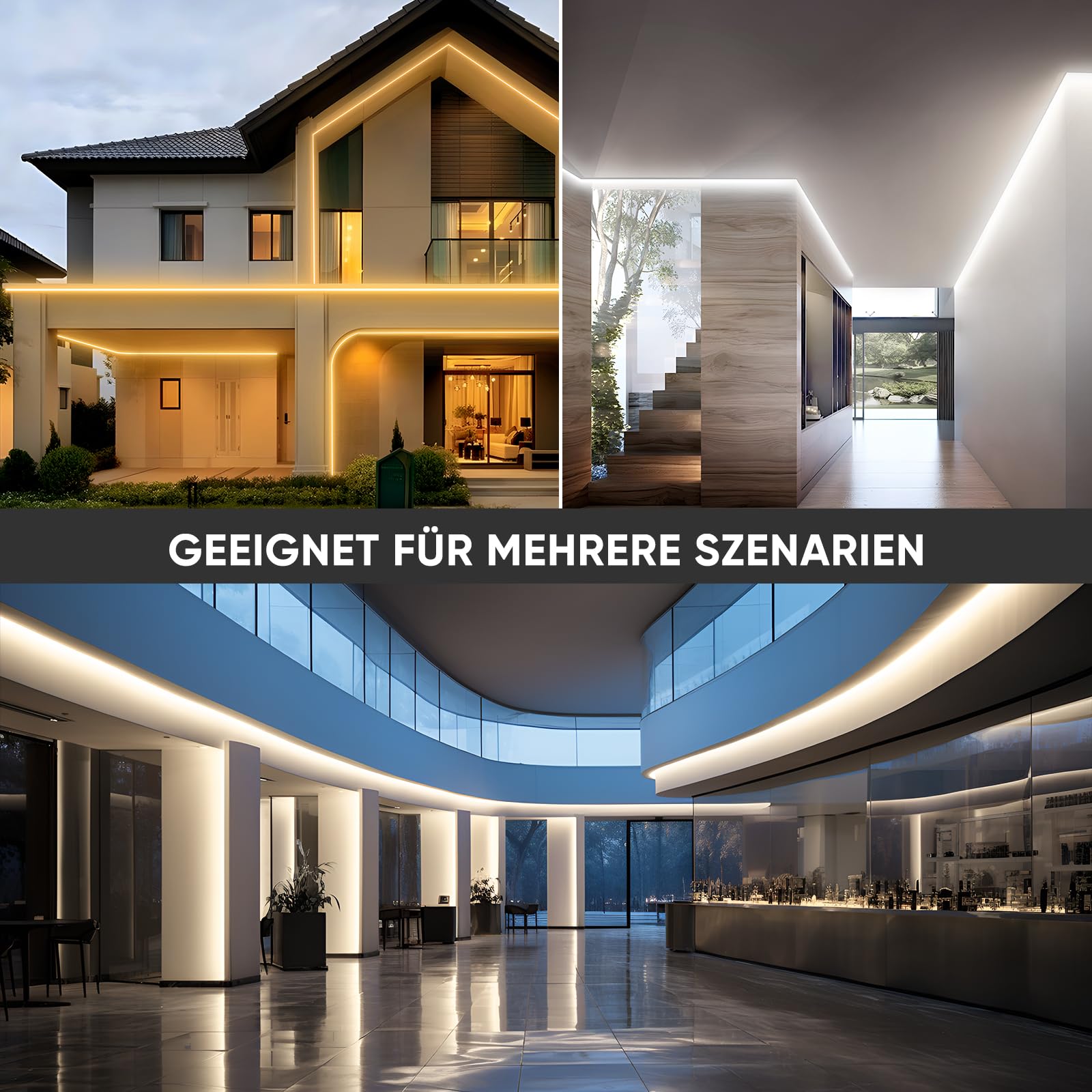 Shine Decor LED Streifen 30m, AC 220V 230V IP65 Wasserdicht LED Band, SMD 2835 120 leds/m Ultrahohe Helligkeit Lichtleiste für Küche Garten LED Beleuchtung (30M, Warmweiß, CE Zertifiziert)