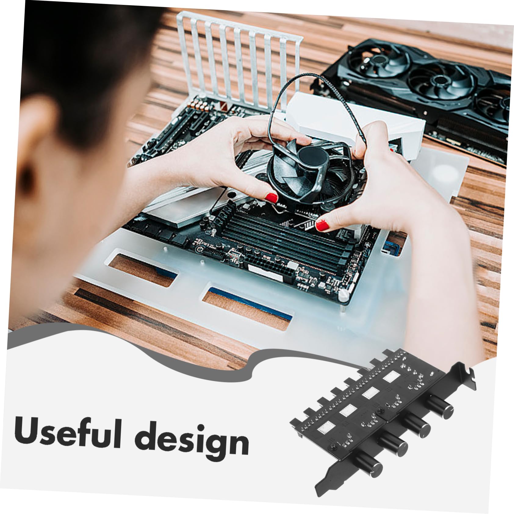 Mikikit 3stücke Fan Hub Pin Kühlventilator Adapter Einstellbarer Computer Controller Mit Kanälen Und Drehknöpfen Für Präzise Luftstromregelung Für Pc-gehäuse