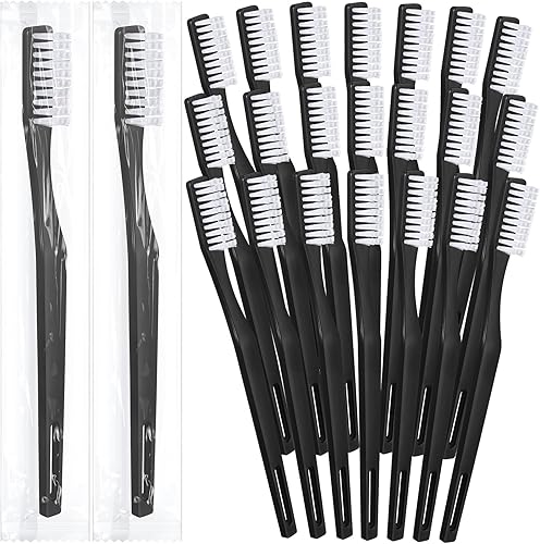 CHENGU Paquete de 200 cepillos de dientes desechables envueltos individualmente, cepillo de dientes de viaje de un solo uso, cepillo de dientes