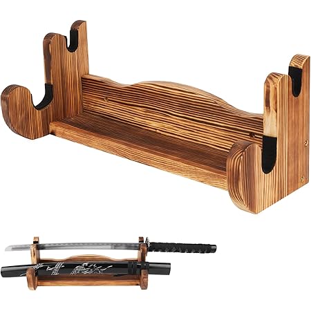 Supporto Da Parete Per Spade Samurai - 4 Livelli Velluto Rosso | Porta Katana Decorativo Con Drago - Foto 2