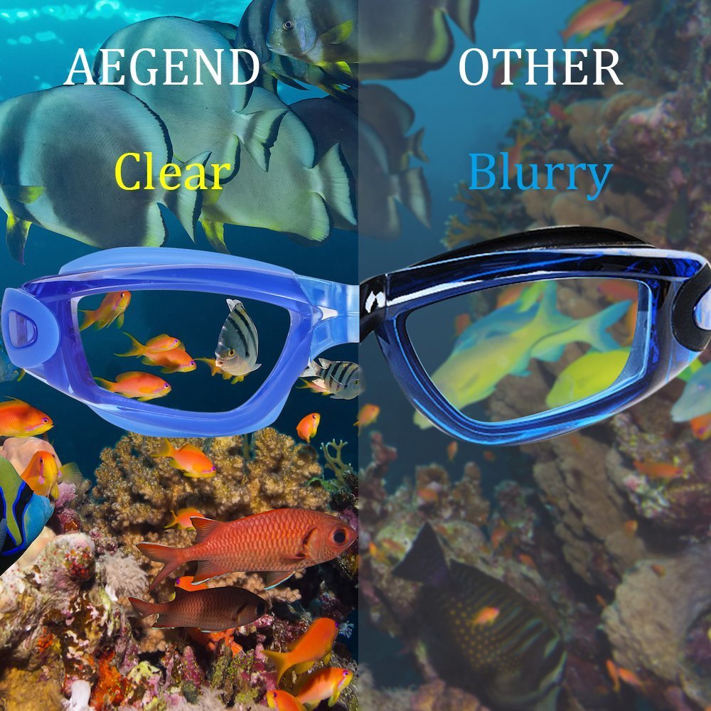 Aegend Swim Goggles, Swimming Goggles No Leaking Anti Fog Adult Men