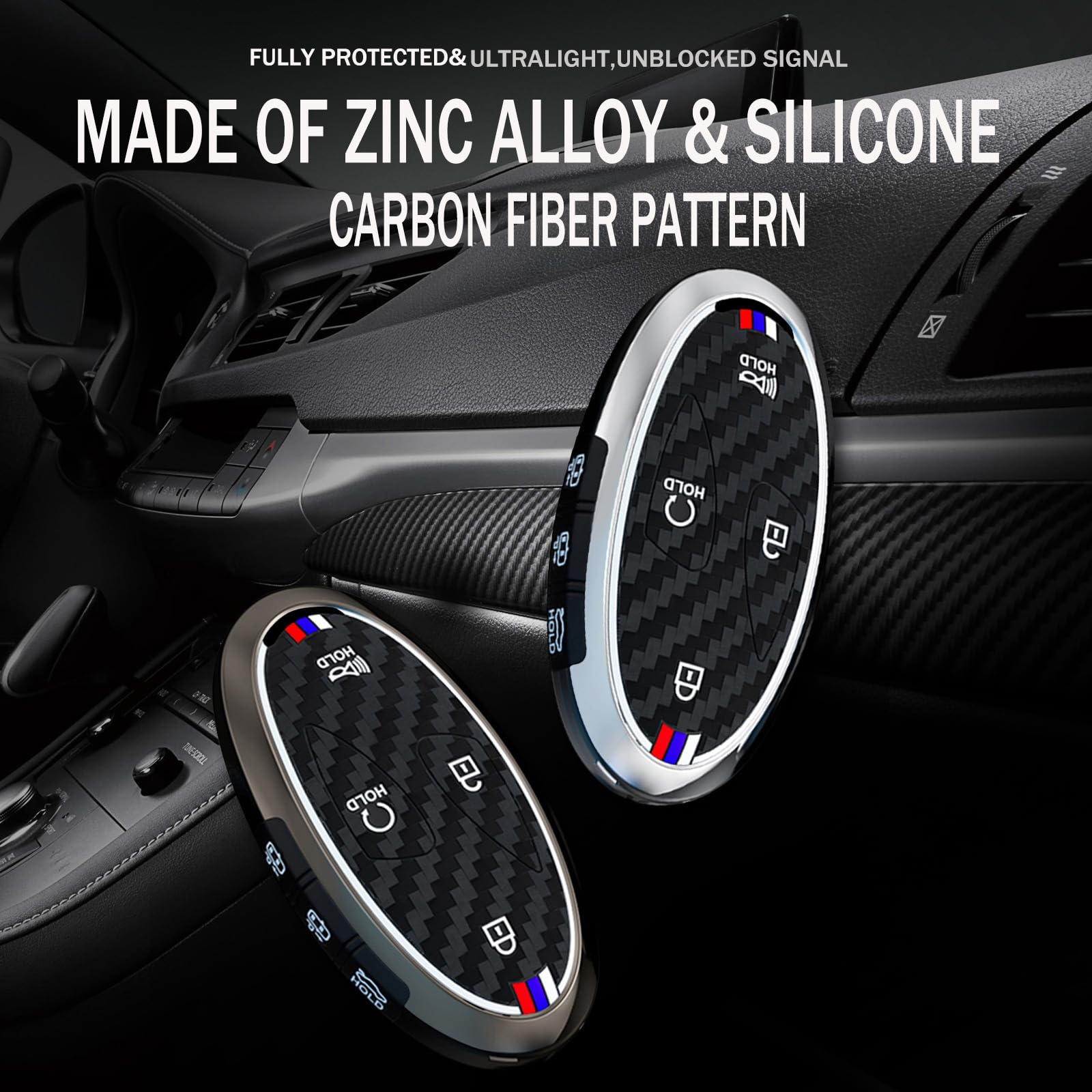 ontto Etui na klucze z breloczkiem do kluczy pasuje do Hyundai Tucson NX4 Kona SX2 Ioniq 6 Grandeur Azera Elantra Sonata 2022-2025, etui na kluczyki samochodowe, metalowe, ochronne, etui na klucze, 7