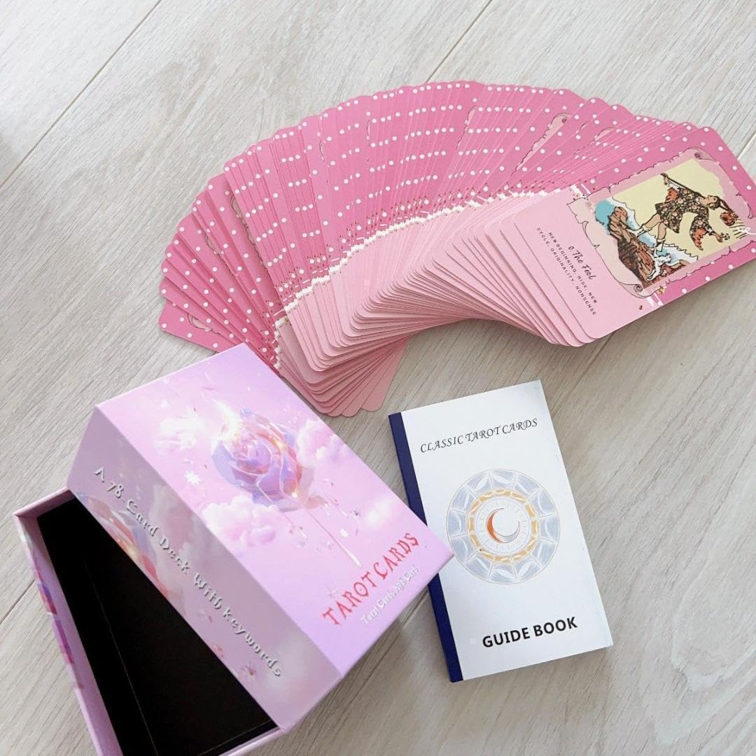 Amazon | タロットカード 薔薇 ローズ オラクルカード ピンク 水玉