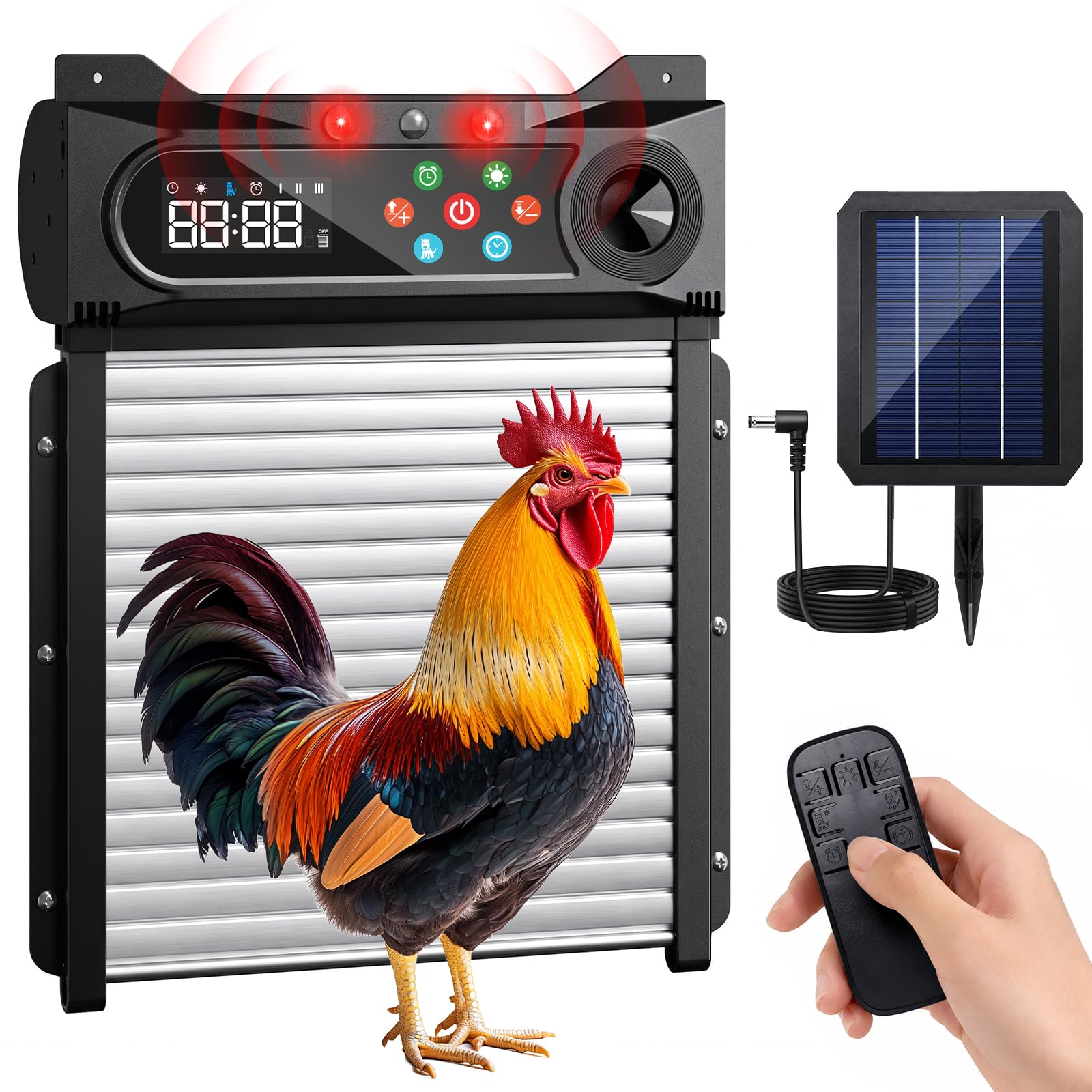 Automatic Chicken Coop Door Solar Timer/Light Sensor Powered,Auto Opener