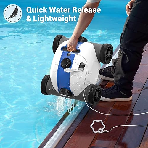 Miniatura 8 de PAXCESS - Limpiafondos robótico e inalámbrico, con tiempo de trabajo de 60 a 90 minutos, batería recargable e impermeabilidad IPX8, para piscinas