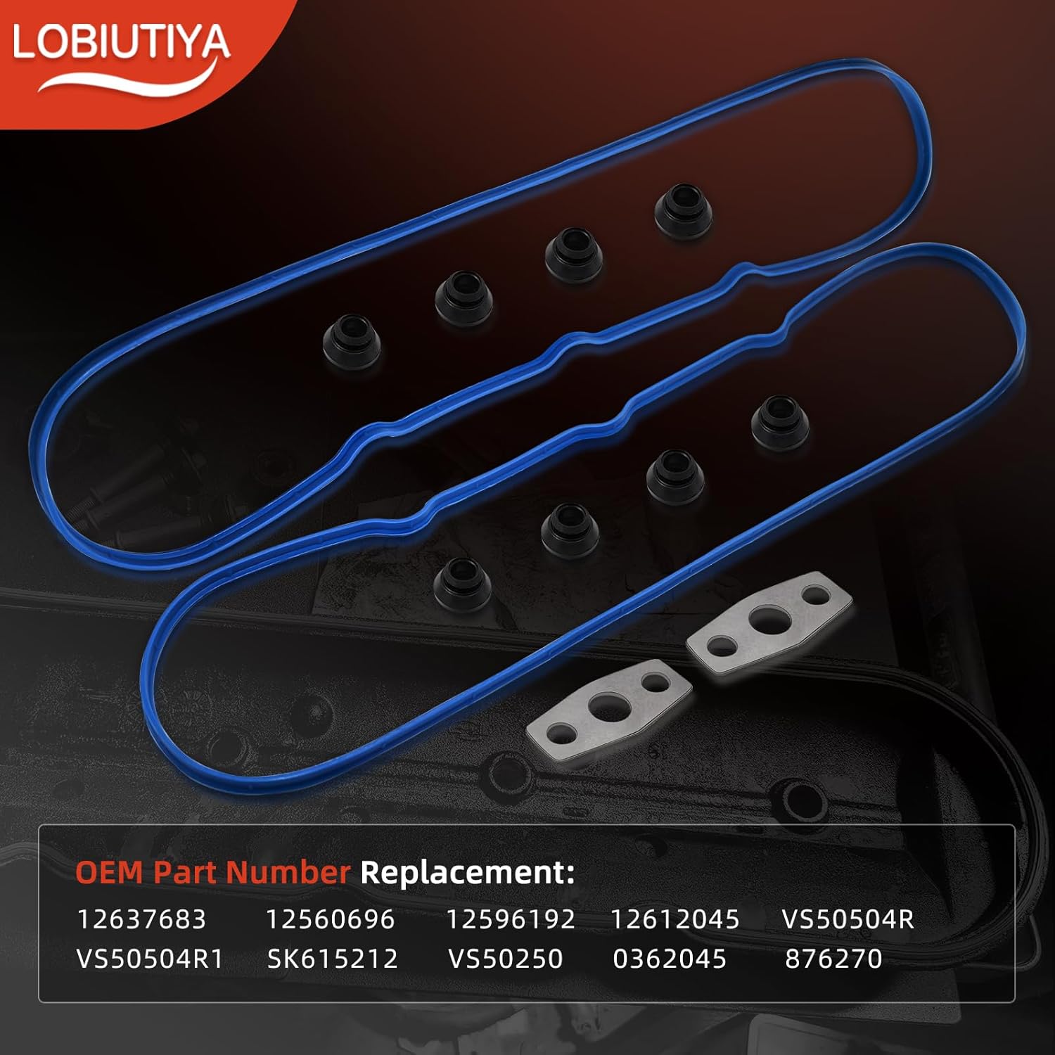 Oil Pan Gasket Kit, 12637683 Valve Cover Gasket+12612350 Oil Pan Gaskets Compatible with Chevy Silverado Suburban Tahoe Trailblazer GMC Sierra Yukon 4.8L 5.3L 6.0L 6.2L OEM#OS30693R B32790