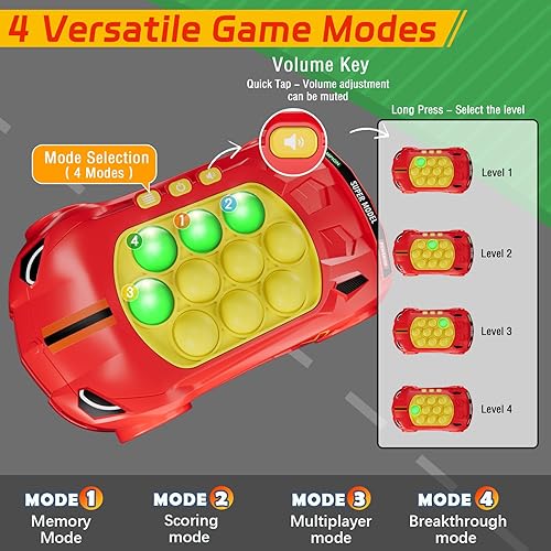 Miniatura 3 de Juguetes para ansiedad, juego de mano para niños, consola de juegos de burbujas de empuje rápido, juguetes sensoriales para autismo, regalos de